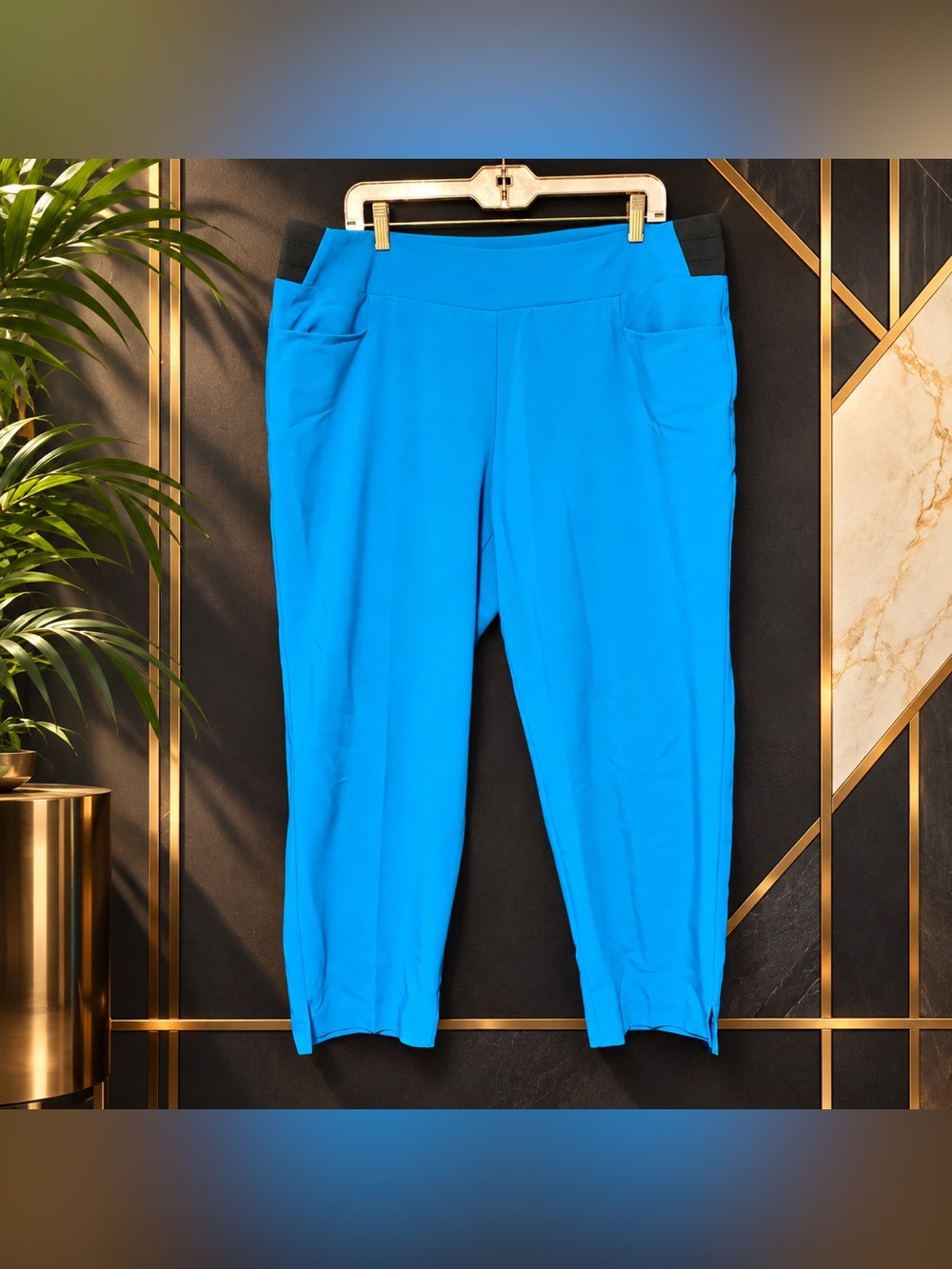 Investments Blue Pull-On Cropped Pants – Women’s Size (16)